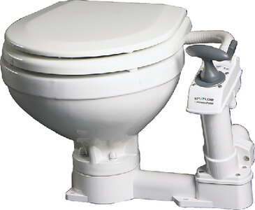 AQUA T™ COMPACT MANUAL TOILET (JOHNSON PUMP) 13 9/16" H x 17 11/16" W x 16 11/16" D